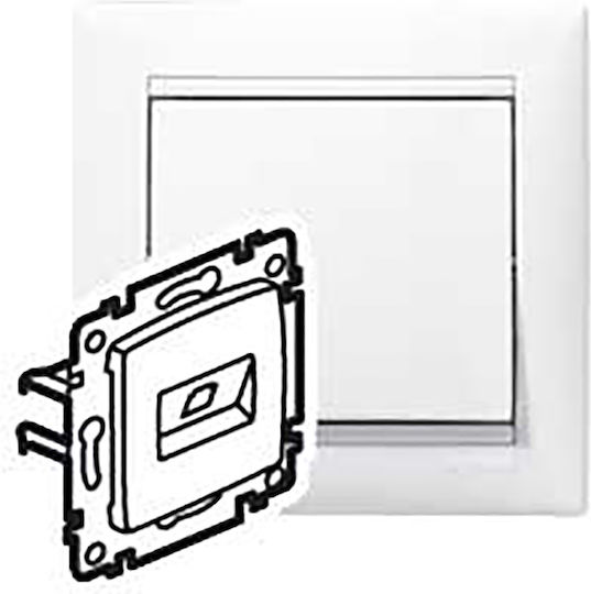 Legrand Valena Μονή Πρίζα Δικτύου RJ45 χωρίς Πλαίσιο Τύπου Cat6 σε Λευκό Χρώμα 774246