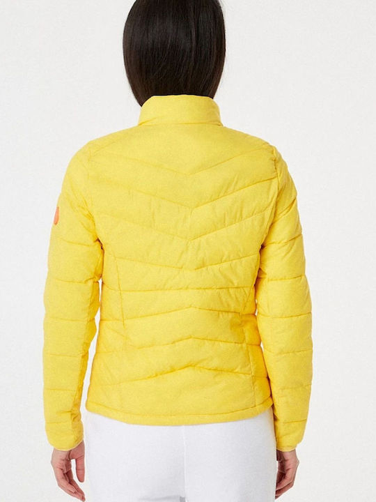 BSB Women's Short Puffer Jacket for Spring or Autumn Yellow 049-217001-20