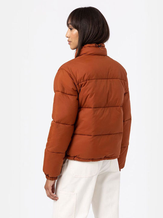 Dickies Alatna Kurz Damen Puffer Jacke für Winter Orange