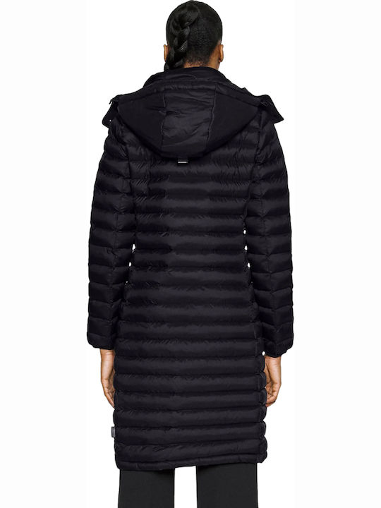 Lang Damen Puffer Jacke für Winter Gray