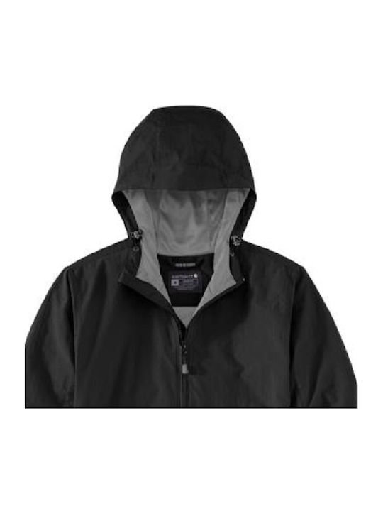 Carhartt Women's Short Lifestyle Jacket Waterproof for Winter with Hood Black 105861-N04