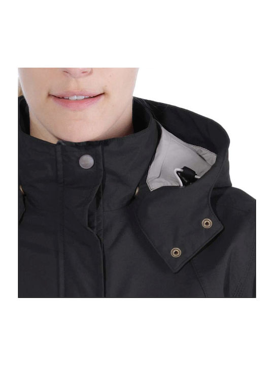 Carhartt Women's Hiking Long Puffer Jacket for Winter with Hood Black