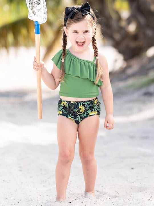 Ruffle Butts Kids Swimwear Bikini Green