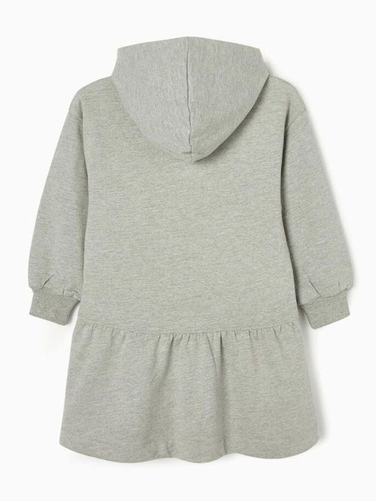 Zippy Sweatshirt Kids Dress Long Sleeve Gray