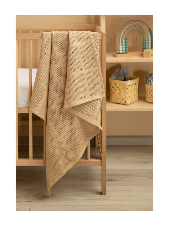 Sensillo Blanket Cot Knitted Beige 95cm