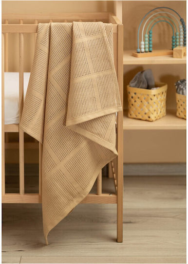 Sensillo Decke Kinderbett Gestrickt Beige 95cm