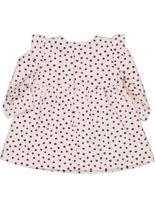 Birba Trybeyond Kids Dress Polka Dot Long Sleeve Pink