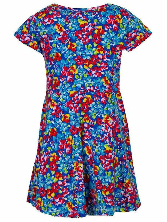 Lovetti Kids Dress Floral Short Sleeve Blue