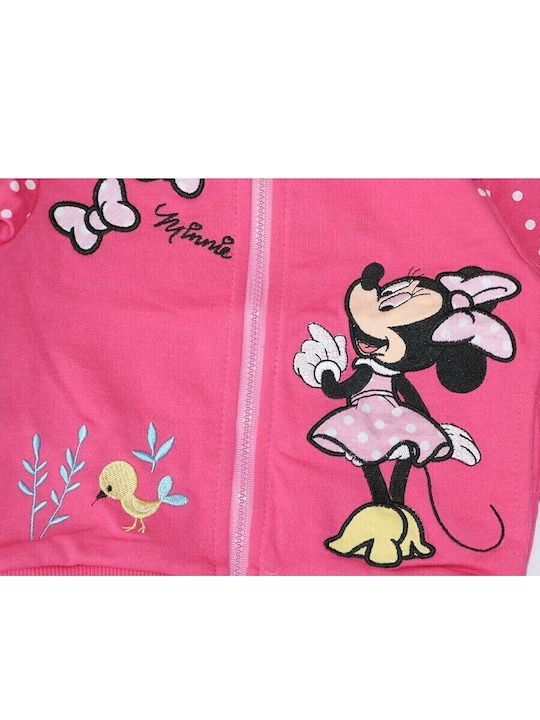 Παιδική Ζακέτα Φούτερ με Κουκούλα Ροζ Minnie Mouse