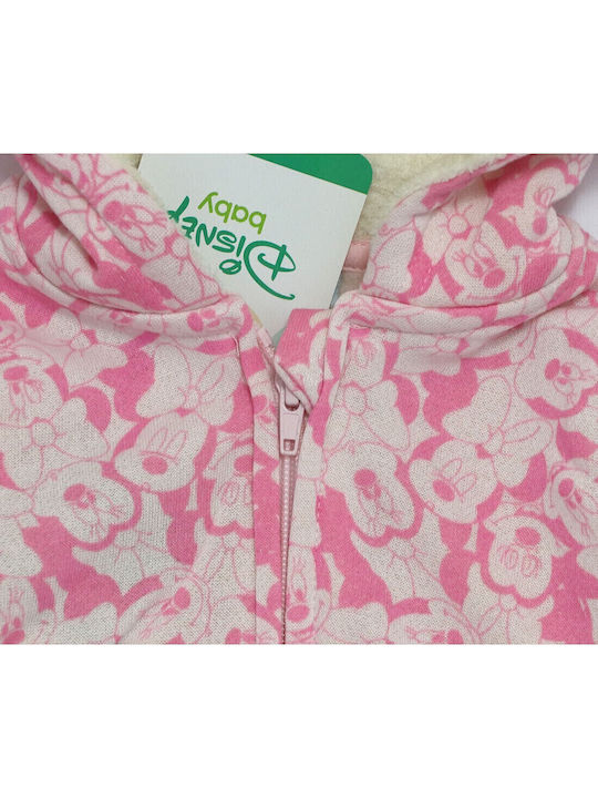 Kinder-Sweatshirtjacke Fleece mit Kapuze Rosa Minnie Mouse
