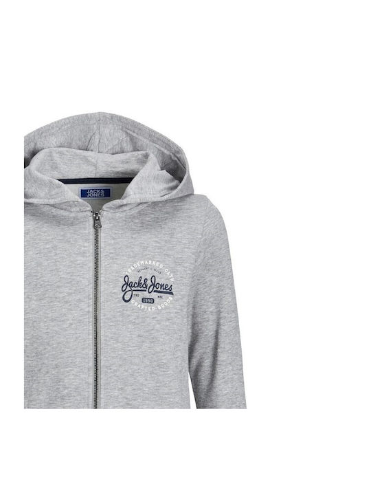 Jack & Jones Boys Hooded Sweatshirt with Zipper Gray