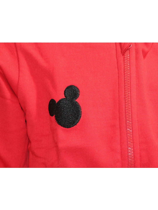 Детска Жилетка Суитшърт с Качулка Червена Mickey Mouse