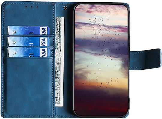 Skin Feel Crocodile Texture Buchen Sie Synthetisches Leder Blau (Vivo X60 Pro 5G)