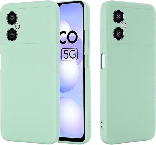 Soft Liquid Back Cover Σιλικόνης με Λουράκι Πράσινο (Poco M4 5G)