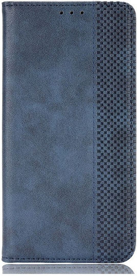 Buckle Retro Crazy Horse Texture Buchen Sie Synthetisches Leder Blau (Vivo X60 Pro 5G)