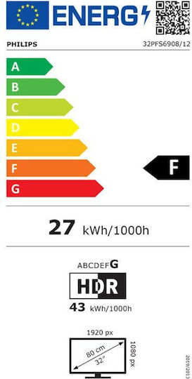 Philips Smart Τηλεόραση 32" Full HD LED PFS6908 HDR (2023) 32PFS6908/12