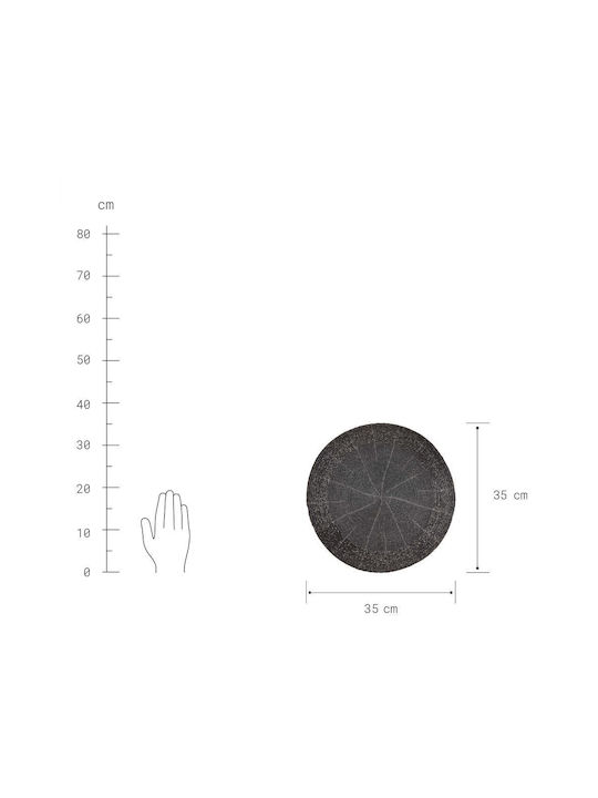 Butlers Placemats Rotund Negru 35cm 1buc