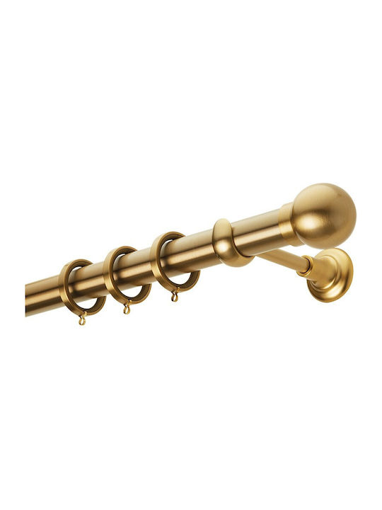Zogometal Μεταλλικό Κουρτινόξυλο Easy Line Μονό Φ25mm 240εκ. Όρο Ματ