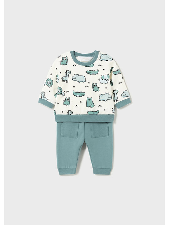 Mayoral Kids Sweatpants Set Turquoise 2pcs