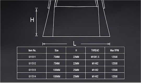 Harden 611512 Συρματόβουρτσα Καμπάνα με Κοτσίδες για Γωνιακό Τροχό 75mm