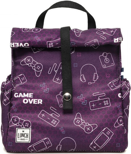 The Lunch Bags Kids Gamer School Insulated Shoulderbag Lunch Box 5L Purple 21x16x24cm
