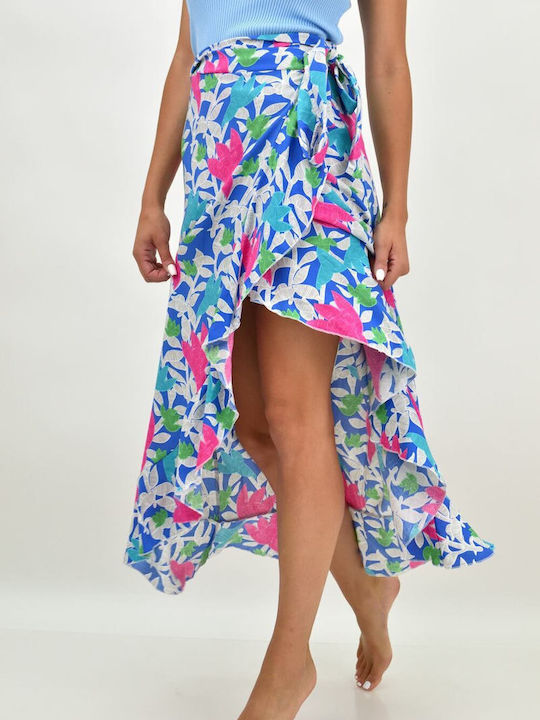 First Woman Skirt Floral in Blue color