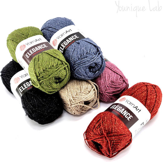 Elegance Metallic Synthetic Red 50m 500g Knitting Yarn