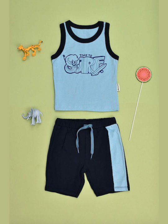 Potre Kinder Set mit Shorts Sommer 2Stück Blau