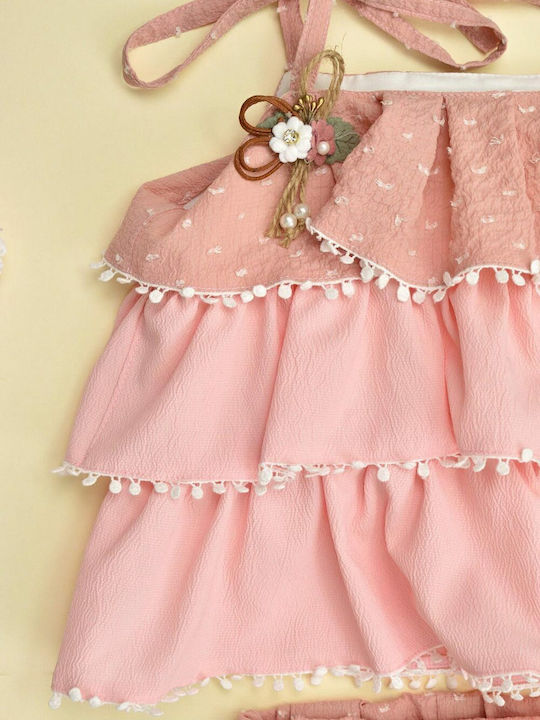 Kinder-Set mit Hose Sommer 2Stück Rosa