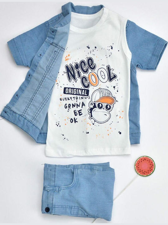 Kinder-Set mit Hose Sommer 2Stück Weiß