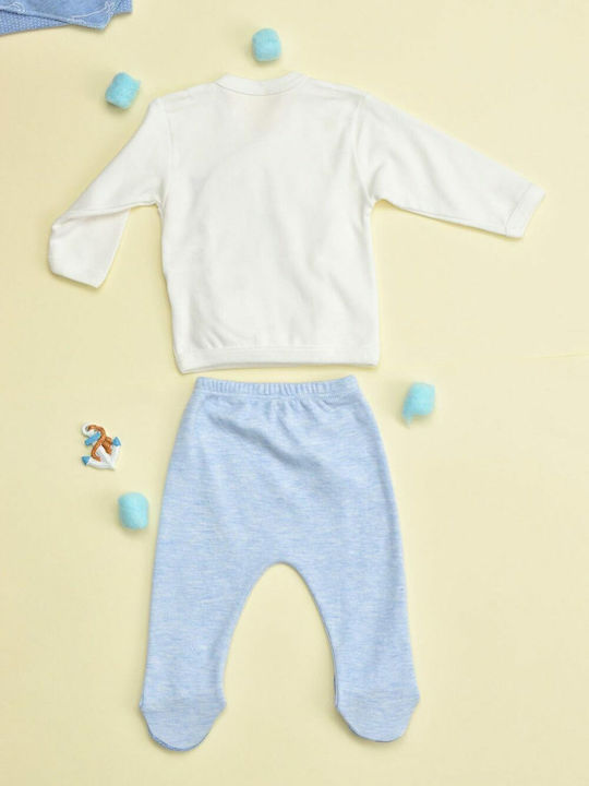 Kinder-Set mit Hose Sommer 4Stück Hellblau