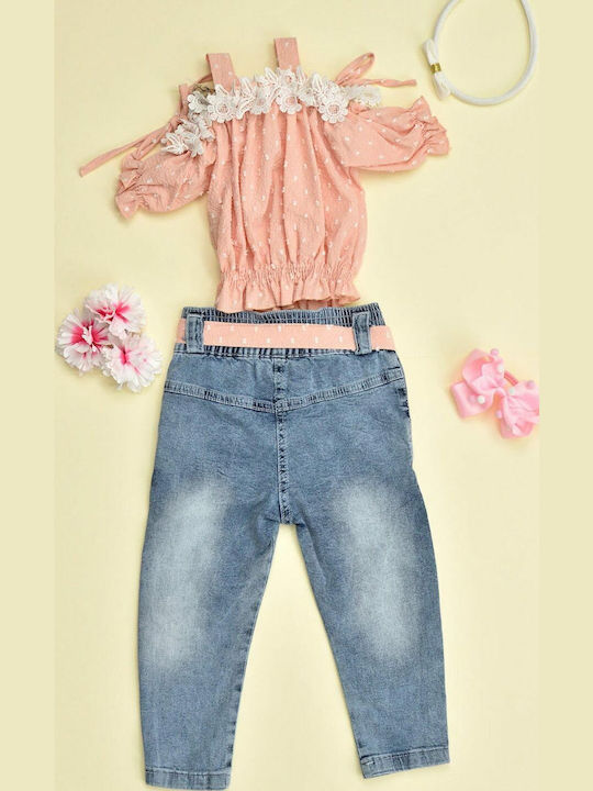 Kinder-Set mit Hose Sommer 2Stück Rosa