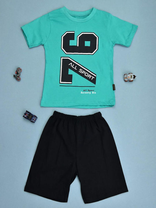 Potre Kids Set with Shorts Summer 2pcs Turquoise