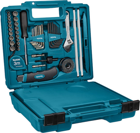 Makita Set of 256 Drills with Hexagonal Shank for Wood, Metal, Masonry and Drywall