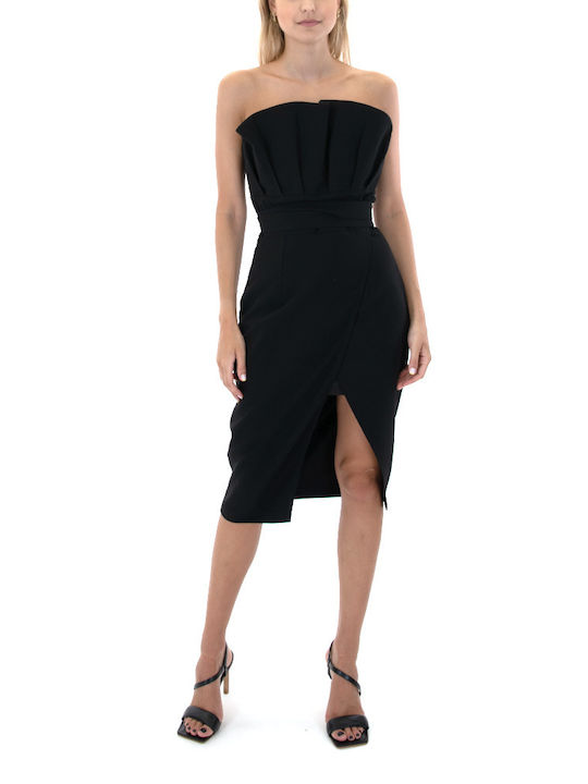 Forever Unique Summer Midi Dress Black