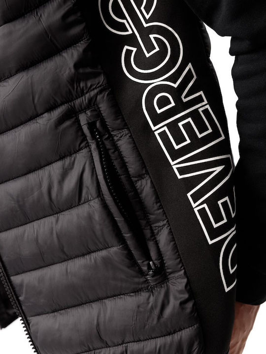 Ärmellos Winter Jacke Puffer Schwarz