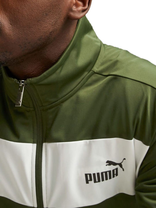 Poly Tracksuit Glossy with Elastic Khaki