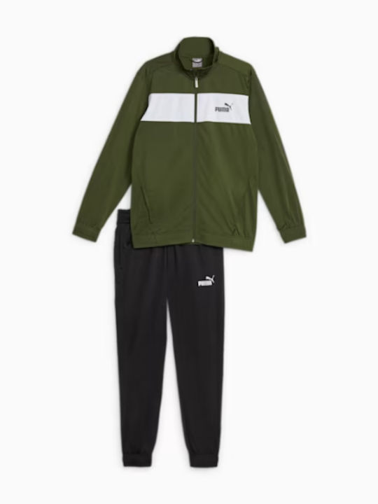 Poly Tracksuit Glossy with Elastic Khaki