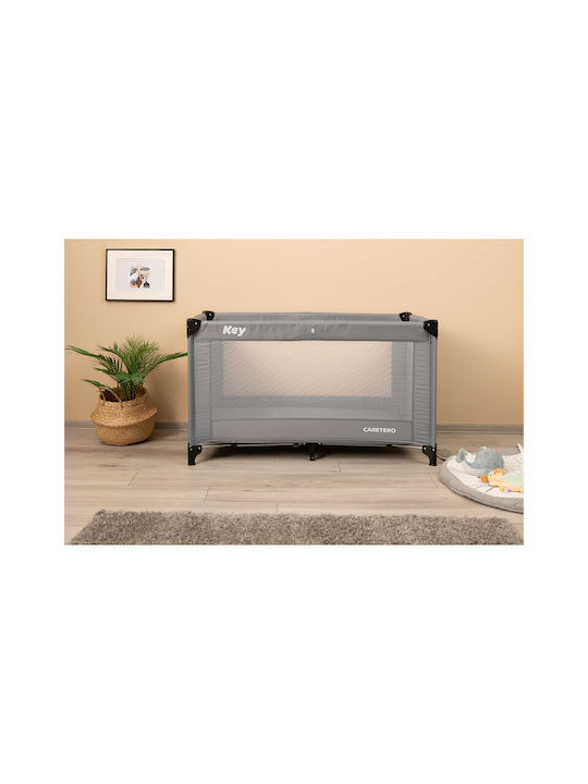 Caretero Key Кошара за игра с Матрак Light Grey 64x125см