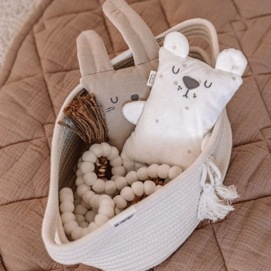 Minene Children's Folding Storage Basket made of Fabric Beige 40x14x20cm 1pcs