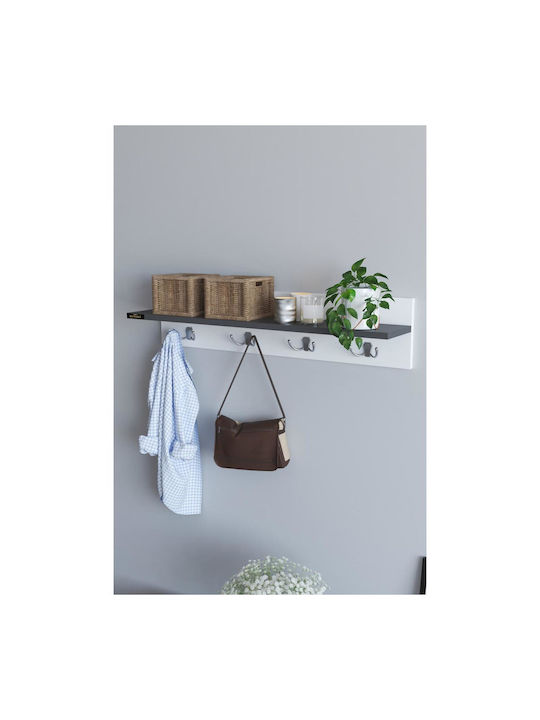 ArteLibre Lerato Wall Chipboard Shelf Gray 90x17x25cm