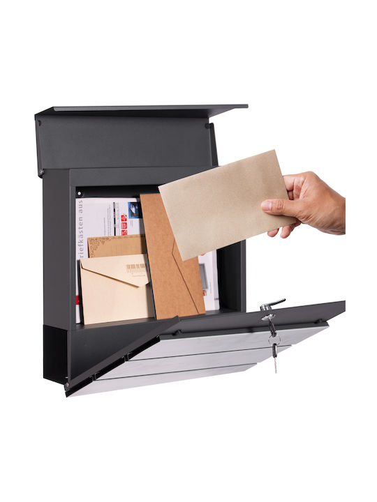 ML-Design Außenbereich Briefkasten Metallisch in Weiß Farbe 37x36.5x11cm