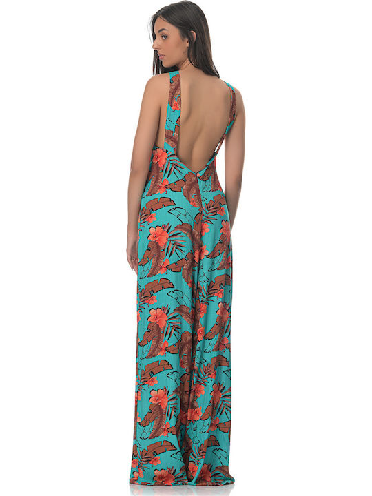Women's Sleeveless One-piece Suit Turquoise