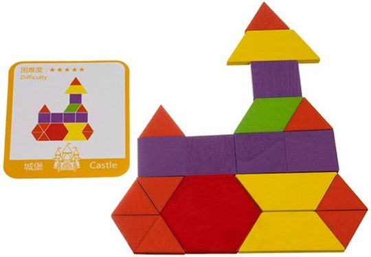 Kruzzel Holz-Bauspielzeug Geometric Shapes für Kinder ab 3+ Jahre alt Jahren