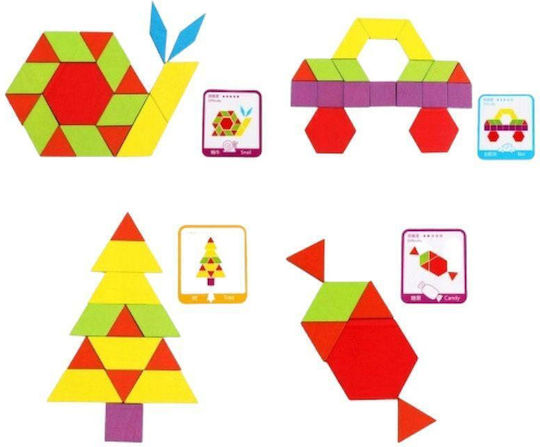 Kruzzel Holz-Bauspielzeug Geometric Shapes für Kinder ab 3+ Jahre alt Jahren