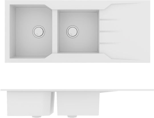 Sanitec Ultra Granite 801 Ένθετος Αριστερός από Συνθετικό Γρανίτη Μ116xΠ50cm