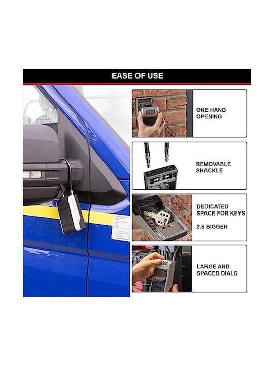 Master Lock 5482D Combination Key Holder with Horseshoe Metallic and Combination Dial 7.6x5.6x28.3cm