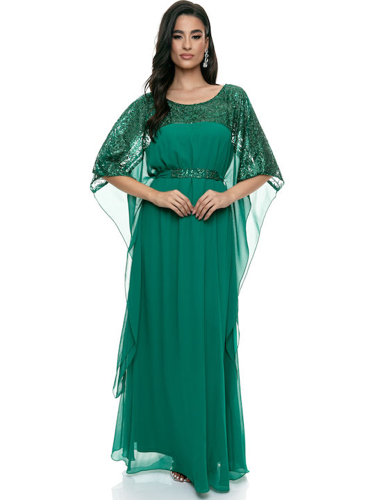 Summer Maxi Dress for Wedding / Baptism Green