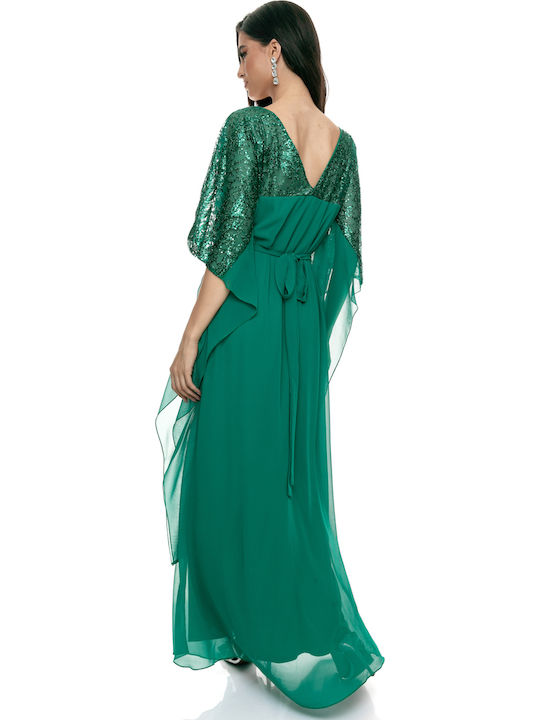 Summer Maxi Dress for Wedding / Baptism Green