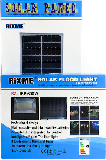 Rixme Rezistent la apă Solar Proiector LED 600W IP67